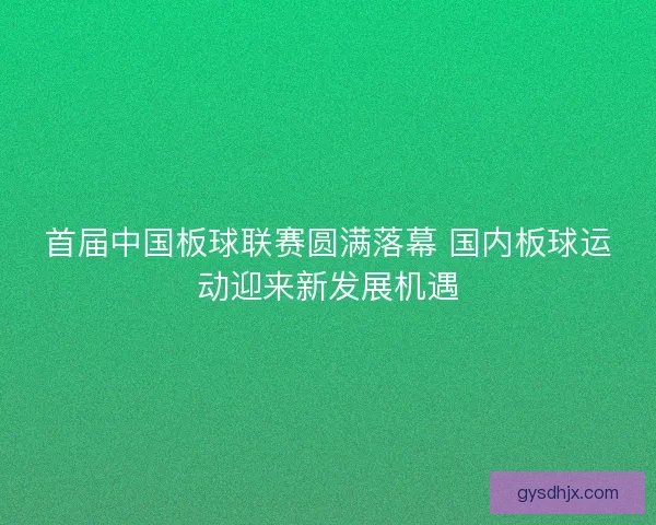 首届中国板球联赛圆满落幕 国内板球运动迎来新发展机遇