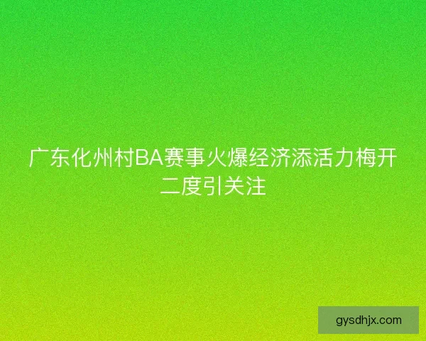 广东化州村BA赛事火爆经济添活力梅开二度引关注